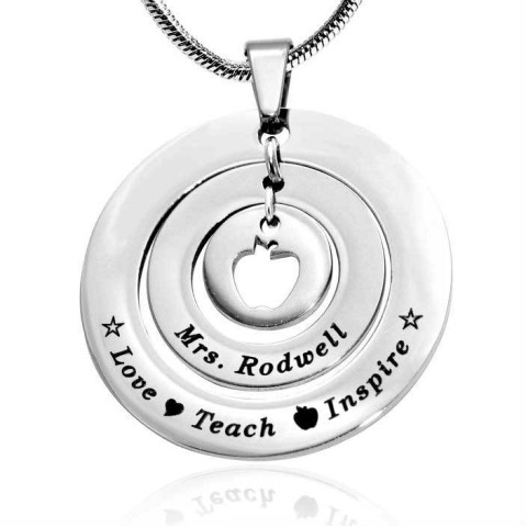 Personalised Circles of Love Necklace Teacher - Sterling Silver