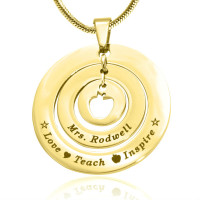 Personalised Circles of Love Necklace Teacher - 18ct GOLD Plated