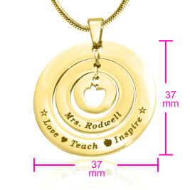 Personalised Circles of Love Necklace Teacher - 18ct GOLD Plated