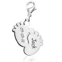 Personalised Feet Charm 12mm With Clasp