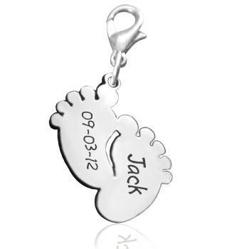 Personalised Feet Charm 12mm With Clasp