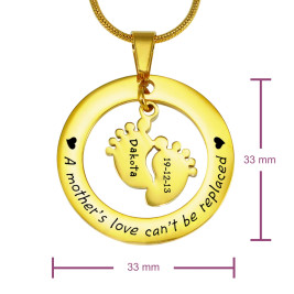 Personalised Cant Be Replaced Necklace - Single Feet 18mm - 18ct Gold Plated