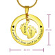 Personalised Cant Be Replaced Necklace - Single Feet 18mm - 18ct Gold Plated