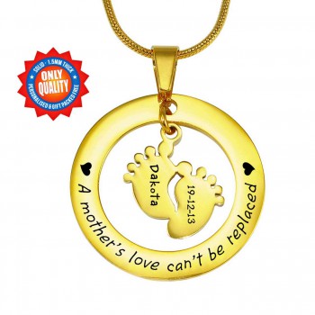 Personalised Cant Be Replaced Necklace - Single Feet 18mm - 18ct Gold Plated