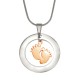 Personalised Cant Be Replaced Necklace - Single Feet 18mm - Two Tone - 18ct Rose Gold Plated