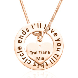 Personalised Circle My Heart Necklace - 18ct Rose Gold Plated