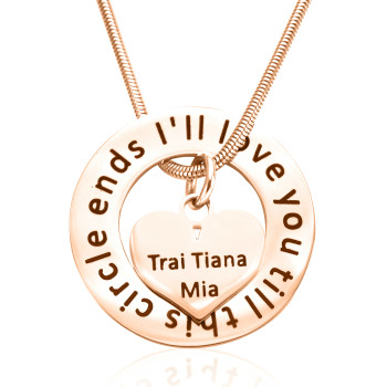 Personalised Circle My Heart Necklace - 18ct Rose Gold Plated