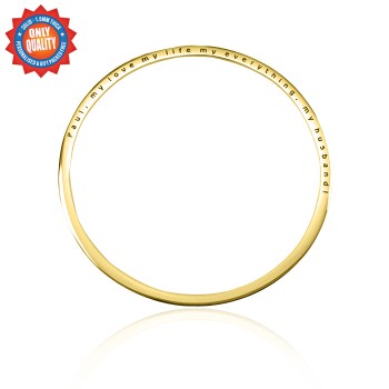 Personalised Classic Bangle - 18ct Gold Plated