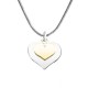 Personalised Double Heart Necklace - Two Tone - Gold n Silver