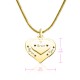 Personalised Double Heart Necklace - 18ct Gold Plated