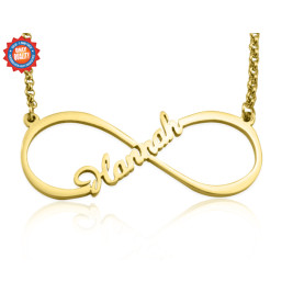 Personalised Single Infinity Name Necklace - 18ct Gold Plated