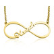 Personalised Single Infinity Name Necklace - 18ct Gold Plated