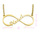 Personalised Single Infinity Name Necklace - 18ct Gold Plated