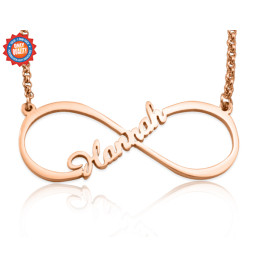 Personalised Single Infinity Name Necklace - 18ct Rose Gold Plated