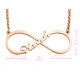 Personalised Single Infinity Name Necklace - 18ct Rose Gold Plated