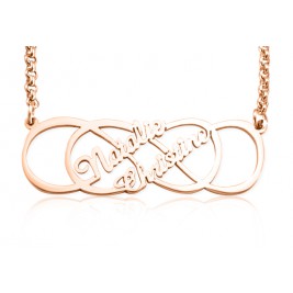 Personalised Infinity X Infinity Name Necklace - 18ct Rose Gold Plated