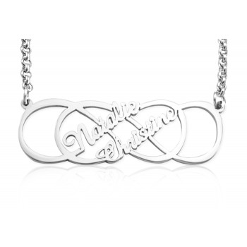 Personalised Infinity X Infinity Name Necklace - Sterling Silver
