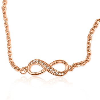 Personalised Neatie  Crystal Infinity Bracelet/Anklet - 18ct Rose Gold Plated