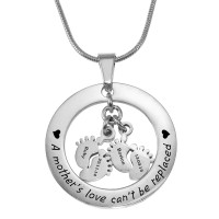 Personalised Cant Be Replaced Necklace - Double Feet 12mm