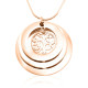 Personalised Family Triple Love - 18ct Rose Gold Plated