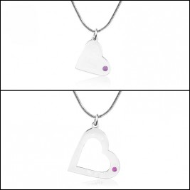 Personalised Mothers Heart Pendant Necklace Set Sterling Silver- Two Necklace