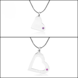 Personalised Mothers Heart Pendant Necklace Set Sterling Silver- Two Necklace