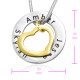 Personalised Heart Washer Necklace - TWO TONE - Gold  Silver