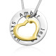 Personalised Heart Washer Necklace - TWO TONE - Gold  Silver