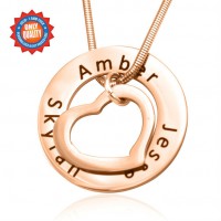 Personalised Heart Washer Necklace - 18ct Rose Gold Plated