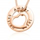 Personalised Heart Washer Necklace - 18ct Rose Gold Plated
