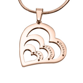 Personalised Hearts of Love Necklace - 18ct Rose Gold Plated