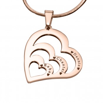 Personalised Hearts of Love Necklace - 18ct Rose Gold Plated