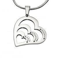 Personalised Hearts of Love Necklace - Sterling Silver