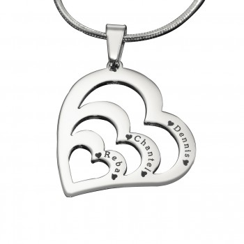 Personalised Hearts of Love Necklace - Sterling Silver