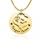 Personalised Mother's Disc Single Necklace - 18ct Gold Plated