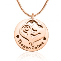 Personalised Mother's Disc Single Necklace - 18ct Rose Gold Plated