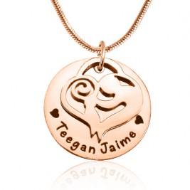 Personalised Mother's Disc Single Necklace - 18ct Rose Gold Plated