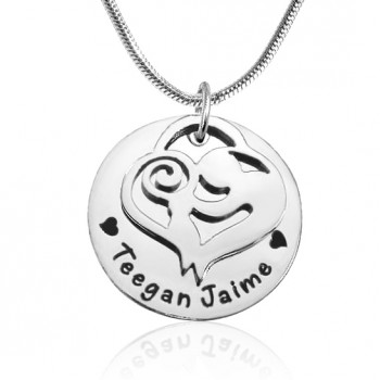Personalised Mother's Disc Single Necklace - Sterling Silver
