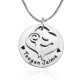 Personalised Mother's Disc Single Necklace - Sterling Silver