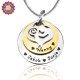 Personalised Mother's Disc Double Necklace - Two Tone - Gold  Silver