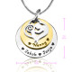 Personalised Mother's Disc Double Necklace - Two Tone - Gold  Silver