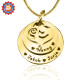 Personalised Mother's Disc Double Necklace - 18ct Gold Plated