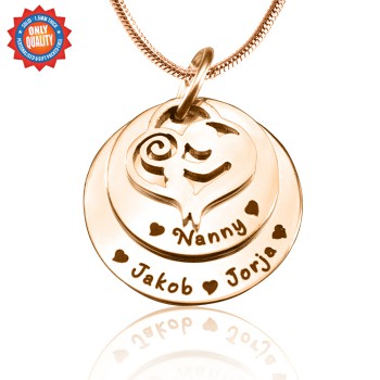 Personalised Mother's Disc Double Necklace - 18ct Rose Gold Plated