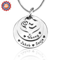 Personalised Mother's Disc Double Necklace - Sterling Silver