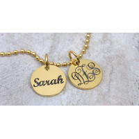 Personalised Monogram Initial Disc Necklace