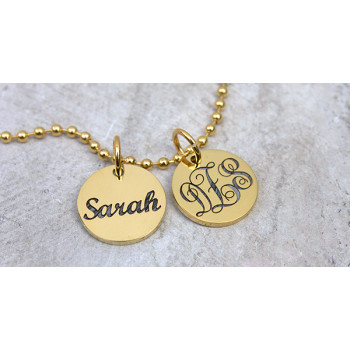 Personalised Monogram Initial Disc Necklace