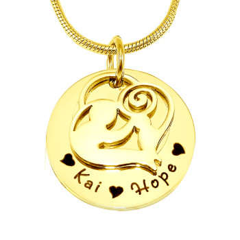 Personalised Mother's Disc Single Necklace - 18ct Gold Plated