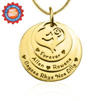 Personalised Mother's Disc Triple Necklace - 18ct Gold Plated