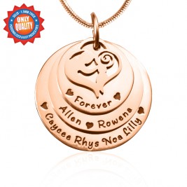 Personalised Mother's Disc Triple Necklace - 18ct Rose Gold Plated