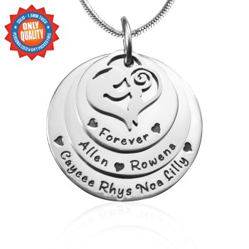 Personalised Mother's Disc Triple Necklace - Sterling Silver